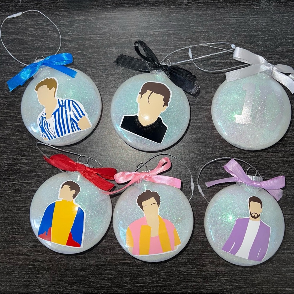 One Direction Christmas Ornaments Set of 6